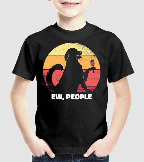 Ew, Oameni - Câine model negru pe tricou