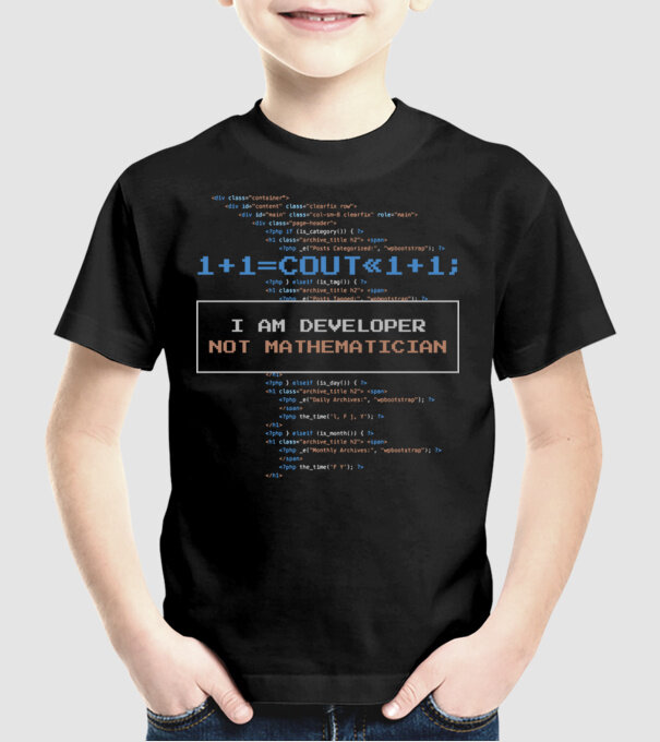 Tricou pentru developeri model negru pe tricou