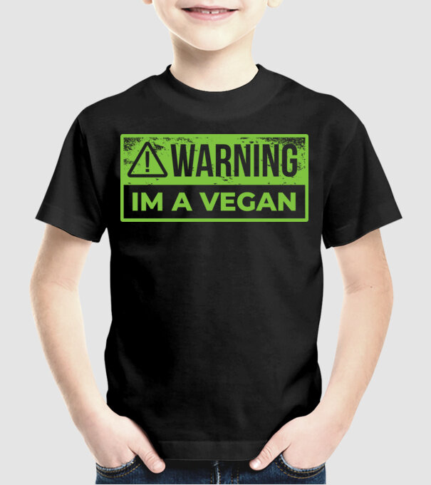Atenție, sunt vegan model negru pe tricou