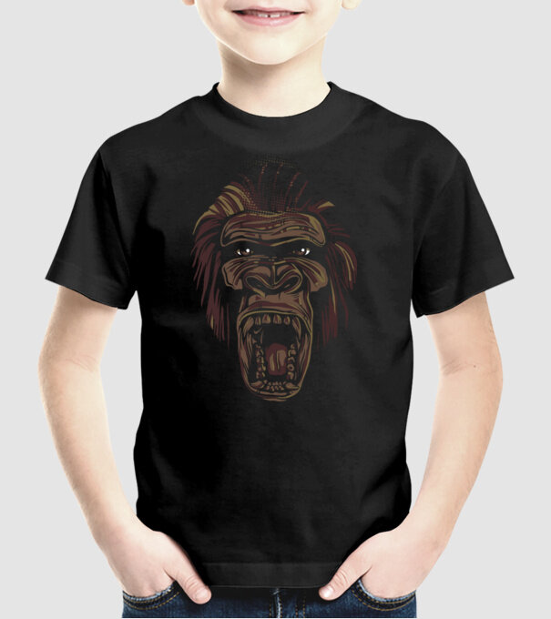 Gorilla Face model negru pe tricou