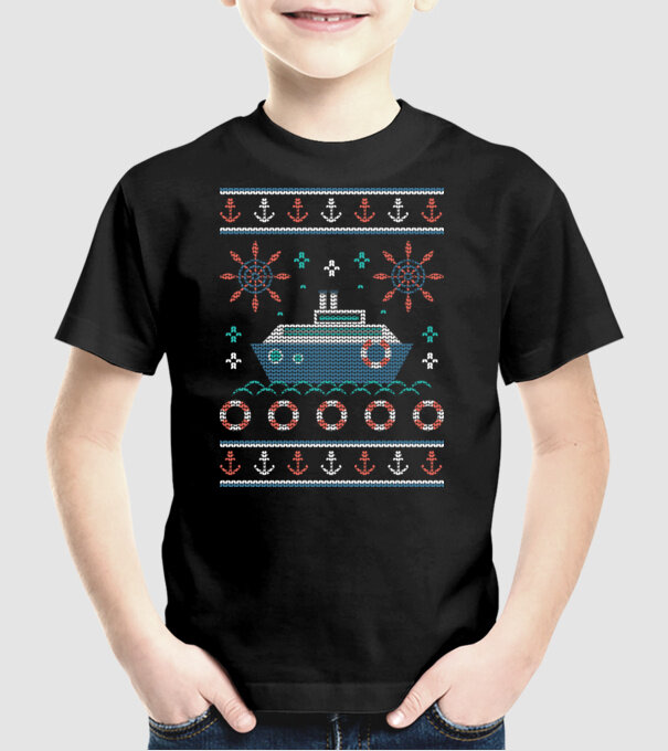 Pulover urât cu vapor model negru pe tricou