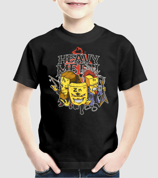 Elemente Heavy Metal model negru pe tricou