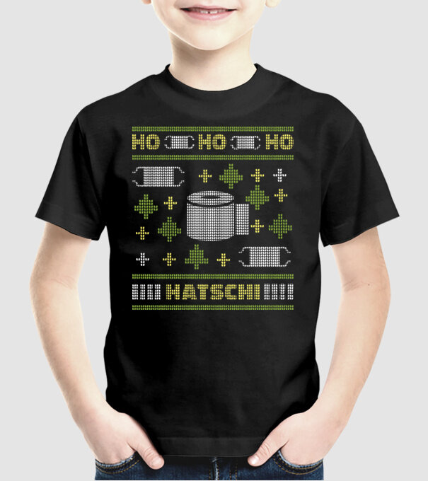 Hohohoho hârtie igienică pulover urât model negru pe tricou