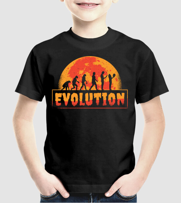 Evoluție Horror model negru pe tricou