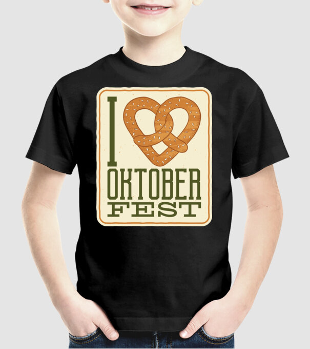 I Love Oktoberfest model negru pe tricou