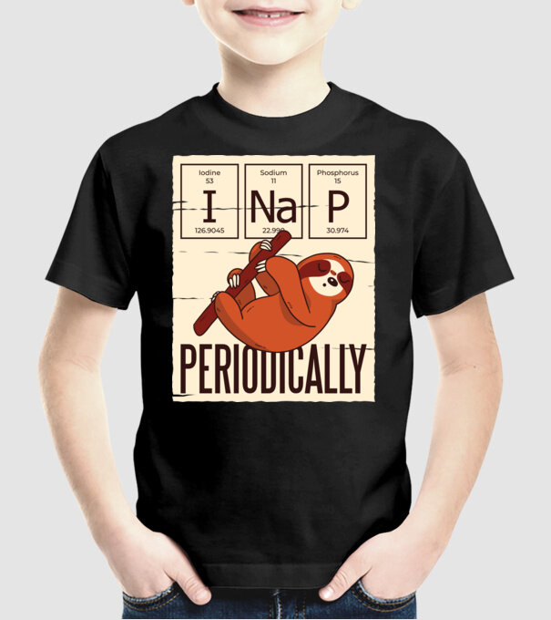 I NaP Periodic tricou leneș model negru pe tricou