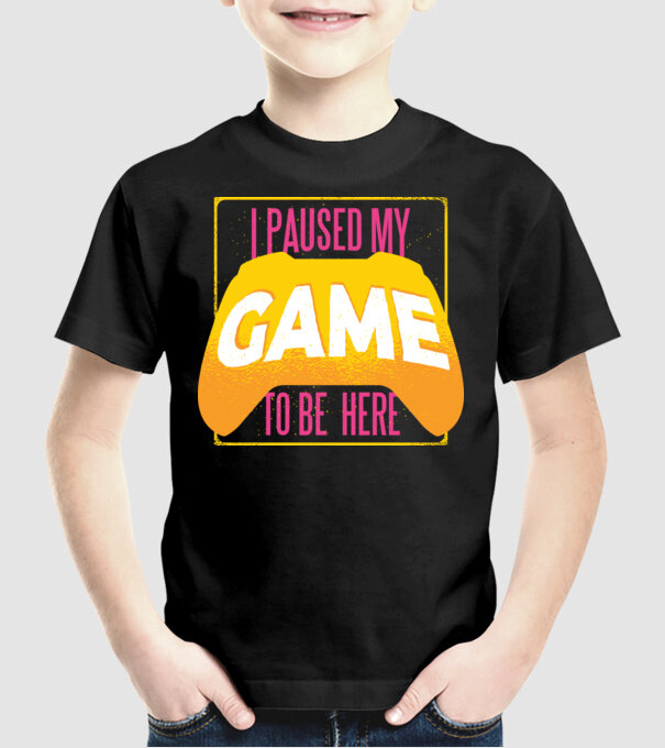 I paused my game to be here tricou amuzant Gamer model negru pe tricou