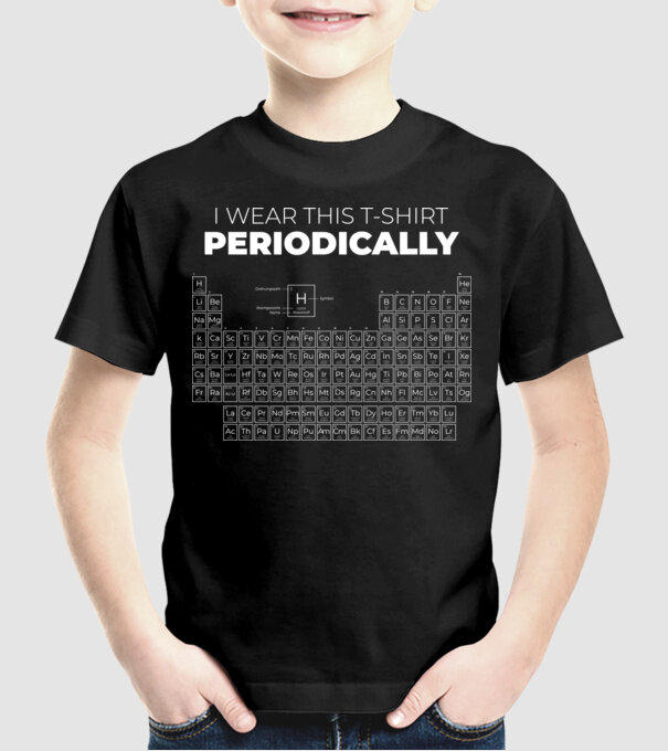 I wear this t-shirt periodically model negru pe tricou