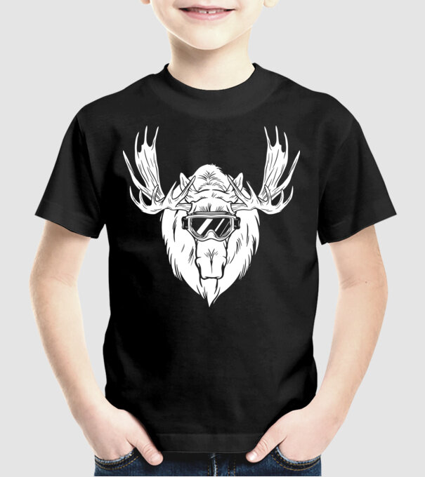 Cap de Elan model negru pe tricou