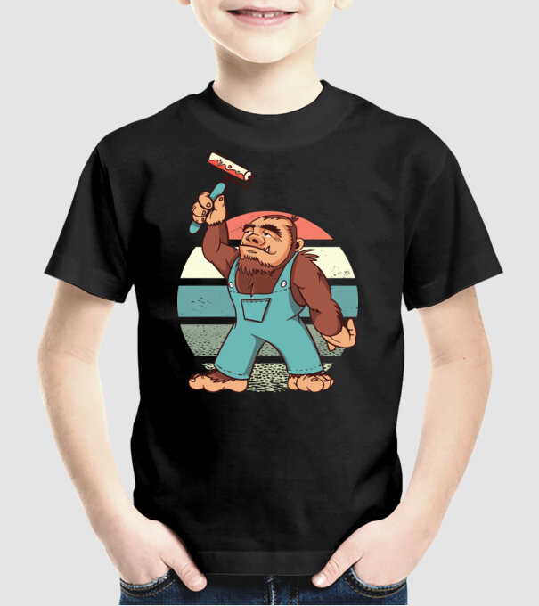 Zugrav Yeti model negru pe tricou