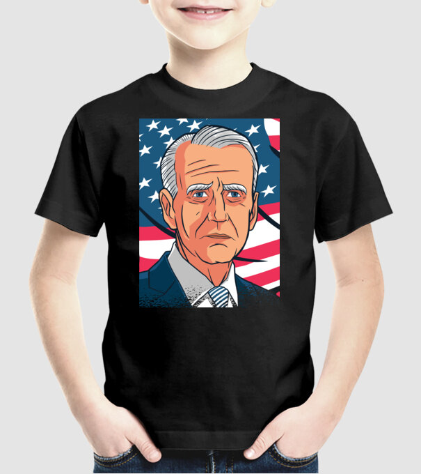 Joe Biden USA model negru pe tricou
