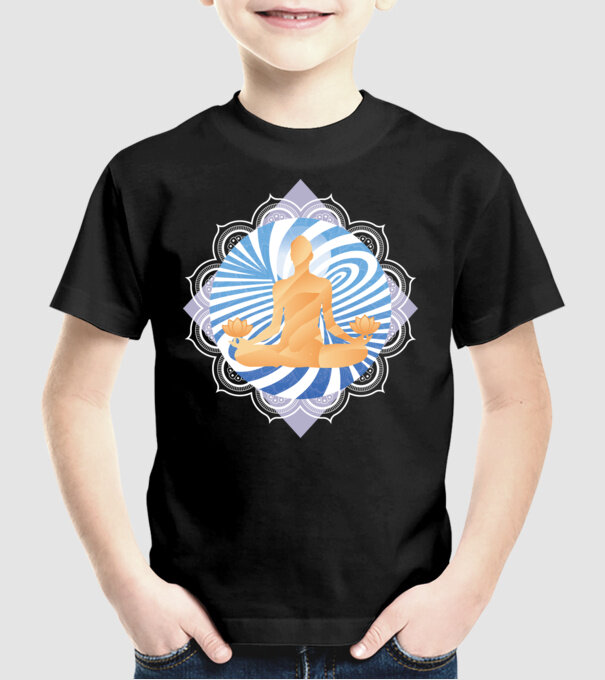 Meditație yoga model negru pe tricou