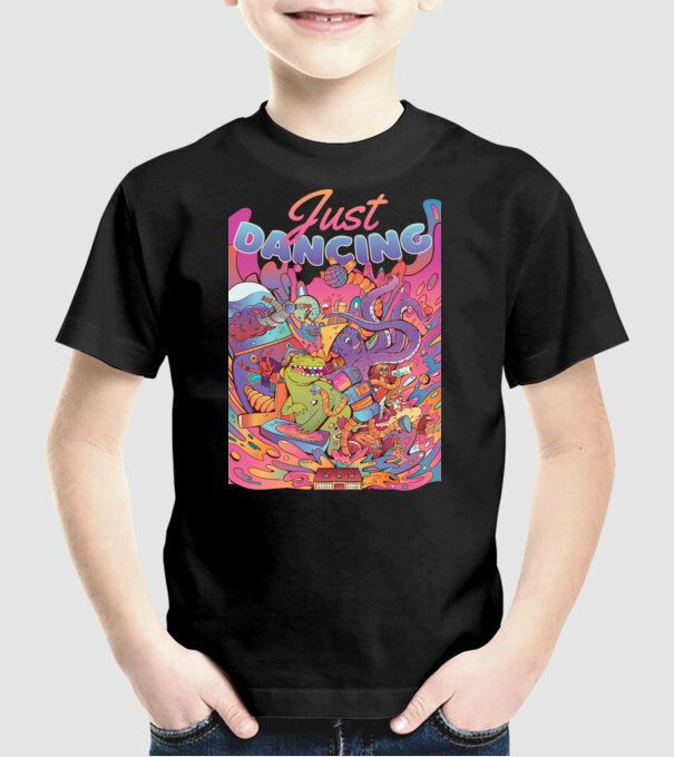 Just Dancing Fulgi de cereale model negru pe tricou