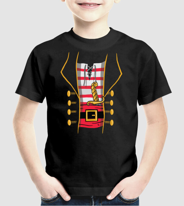 Costum de pirat pentru Halloween model negru pe tricou