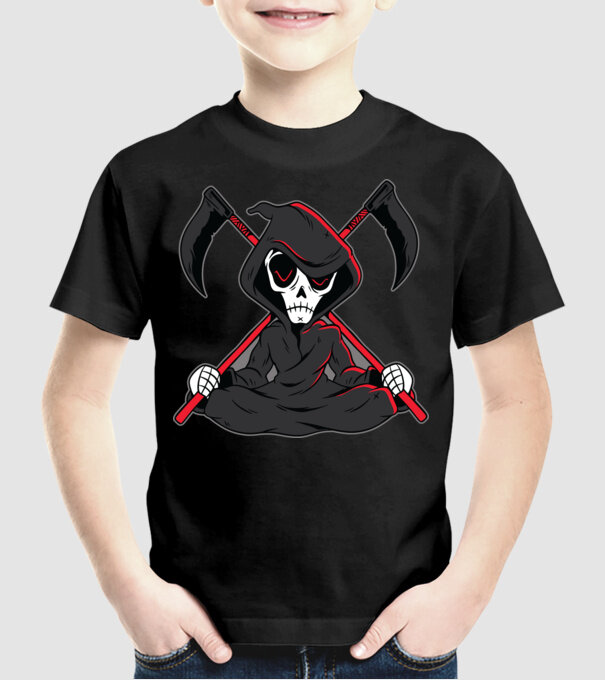 Moartea - Grim Reaper model negru pe tricou