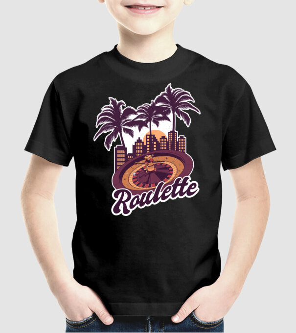 Casino Roulette model negru pe tricou