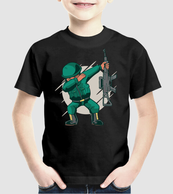 Soldat DAB model negru pe tricou