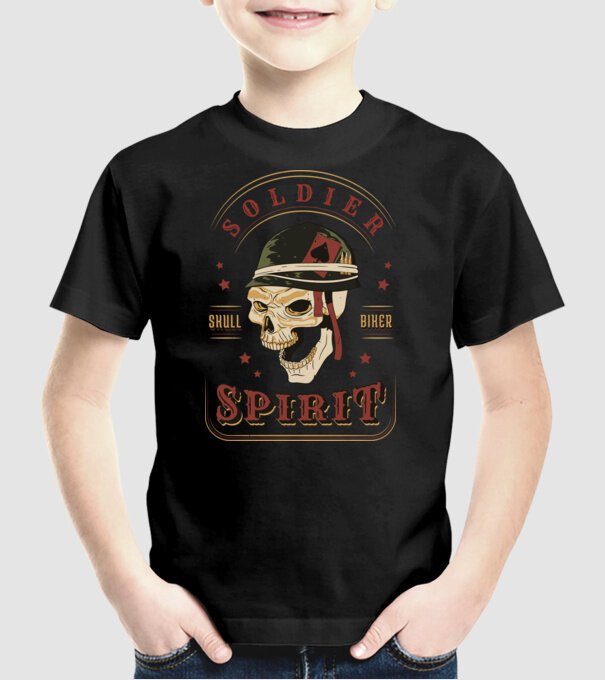 Soldat Craniu model negru pe tricou