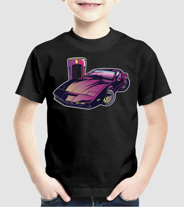 Kitt pe încărcător electric tricou amuzant model negru pe tricou