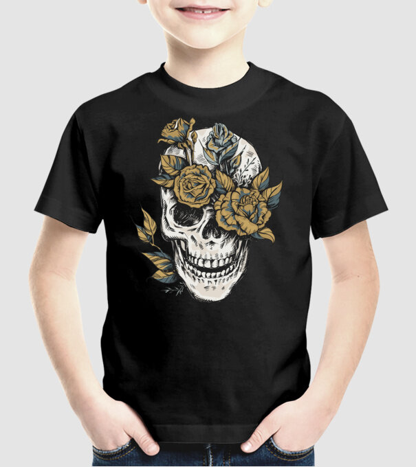 Craniu model negru pe tricou