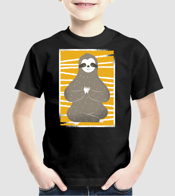 Yoga Leneș model negru pe tricou