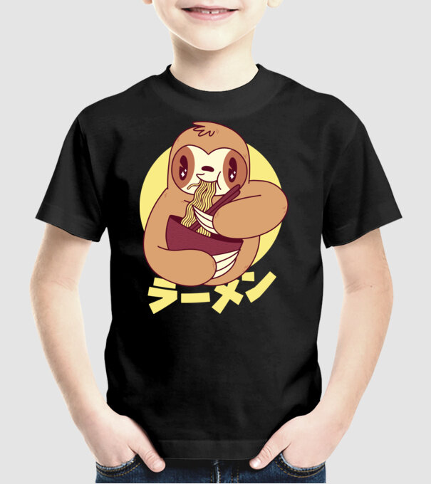 Ramen Leneș model negru pe tricou