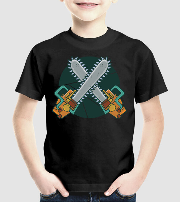 Drujbă tăietor de lemne model negru pe tricou