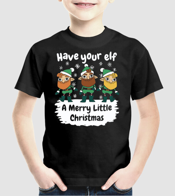 Să ai un Crăciun fericit de Elf model negru pe tricou