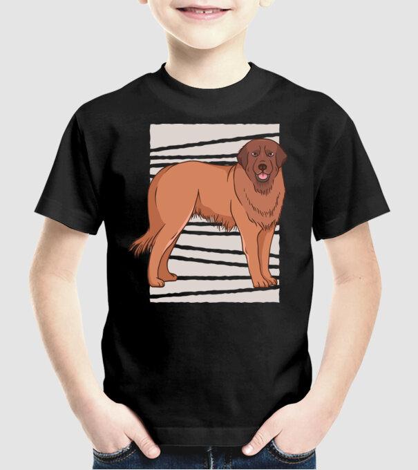 Câine ciobănesc Leonberg model negru pe tricou