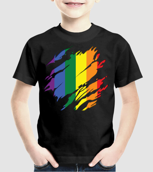 Steag LGBTQ model negru pe tricou