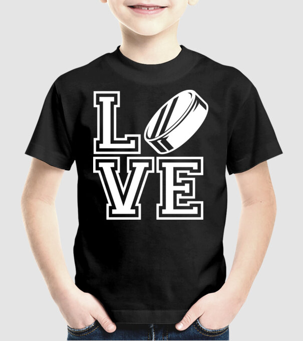 Love hochei model negru pe tricou