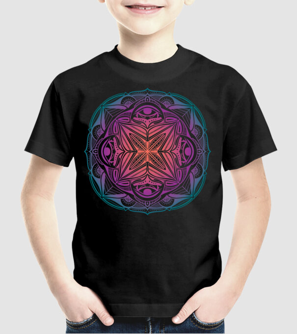 Mandala model negru pe tricou
