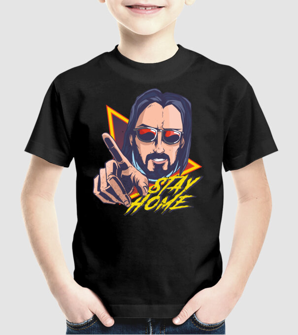 Stai acasă - Stay home model negru pe tricou