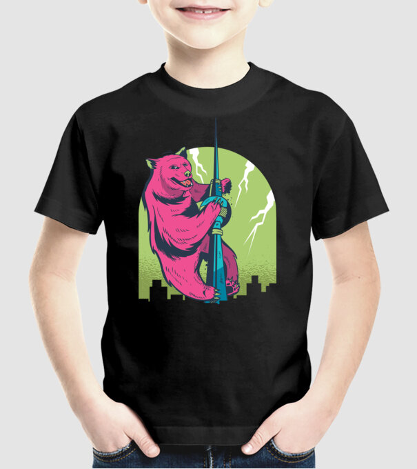 Turn Urs model negru pe tricou