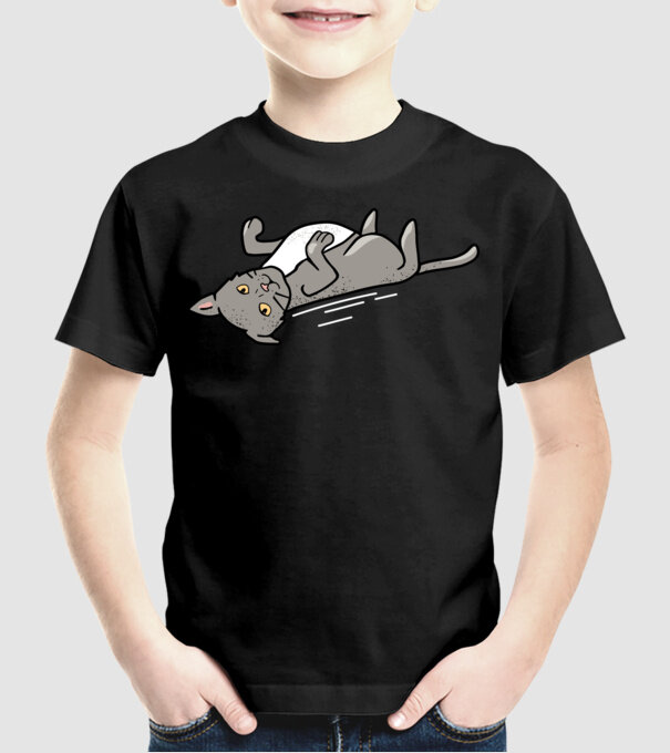 Pisică Cool model negru pe tricou