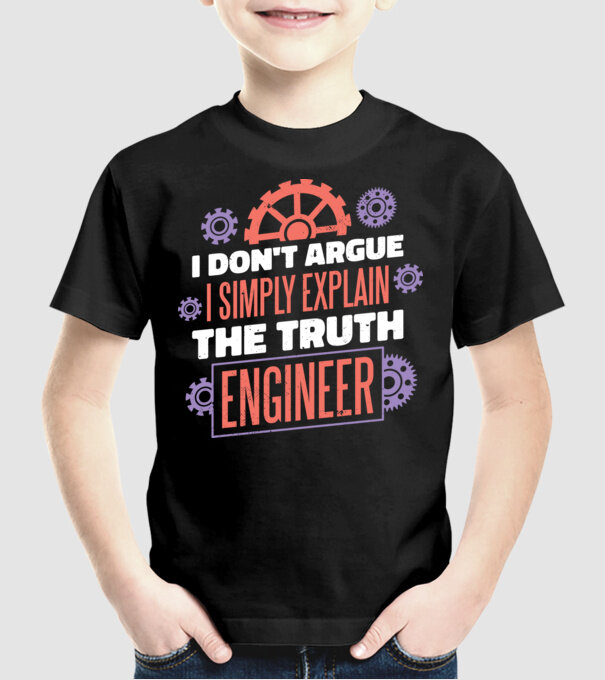 Inginer - Nu discut, pur și simplu spun adevărul model negru pe tricou