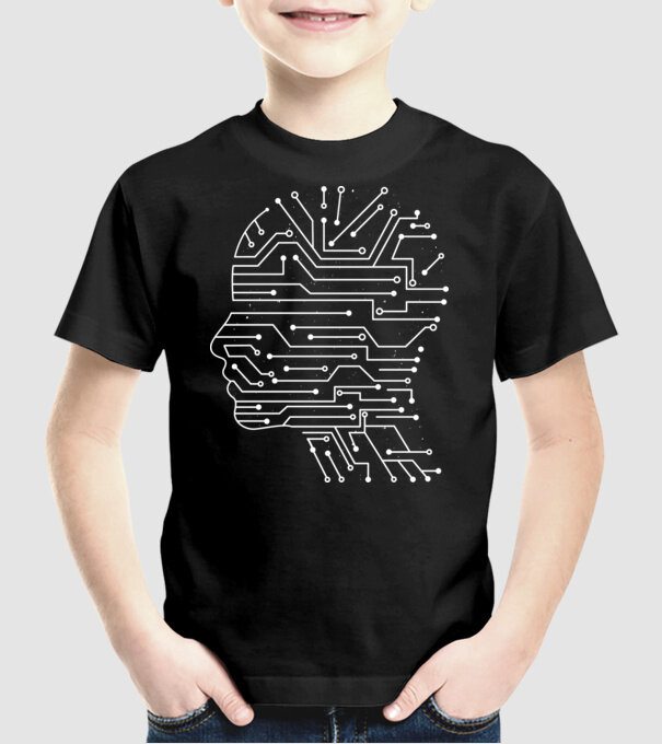 Inteligența artificială AI model negru pe tricou