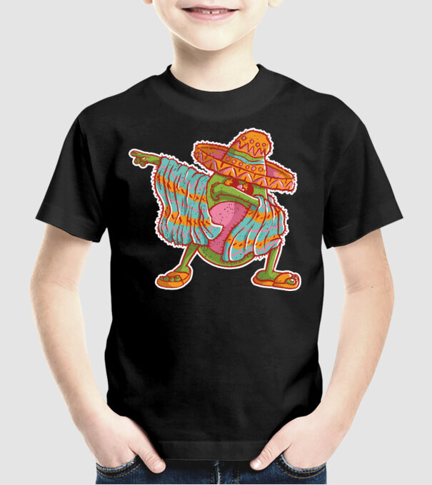 Avocado mexican DAB model negru pe tricou