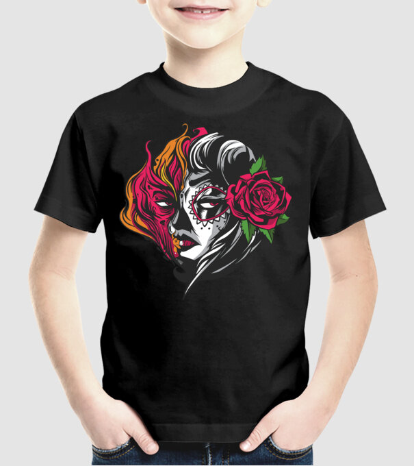 Fată Mexicană Demon model negru pe tricou