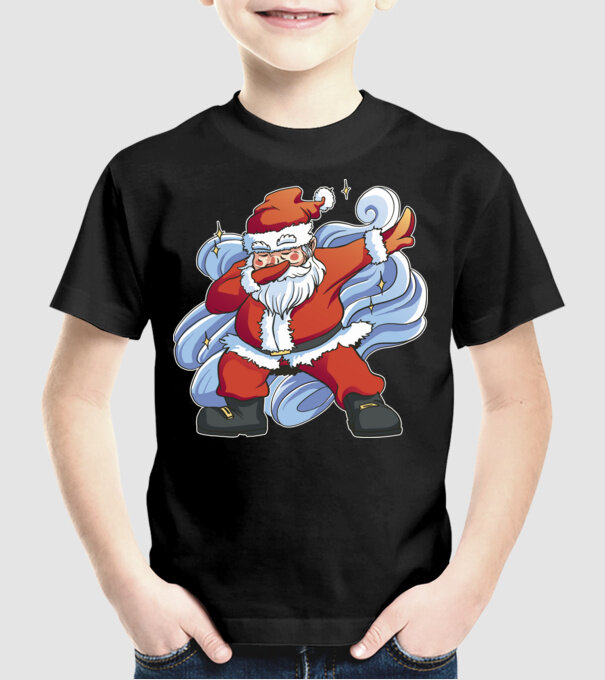 Moș Crăciun DAB pentru Crăciun model negru pe tricou