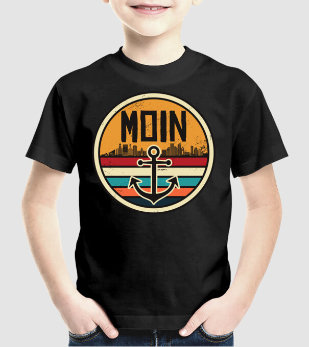 Ancoră Moin model negru pe tricou