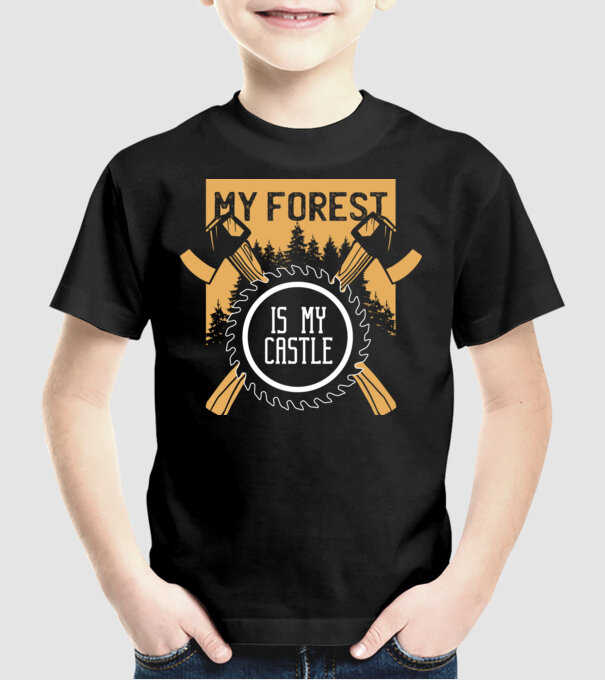 My Forest is my Castle - Pădurea mea este castelul meu model negru pe tricou