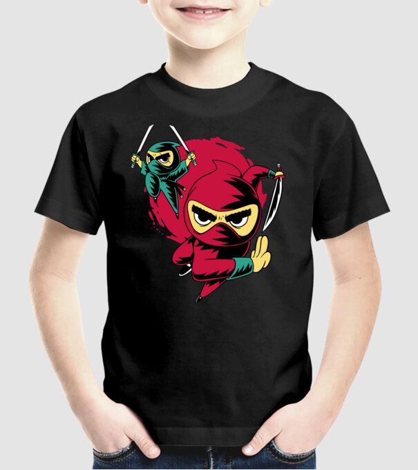 Tricou Ninja model negru pe tricou