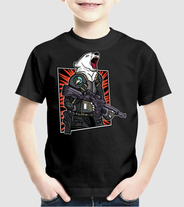 Ursul rusesc înarmat model negru pe tricou