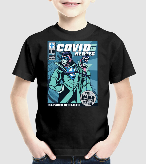 Medici Supereroi Benzi desenate model negru pe tricou