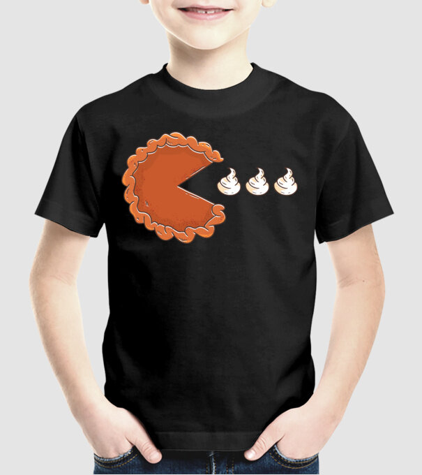 Pacman Cookie model negru pe tricou