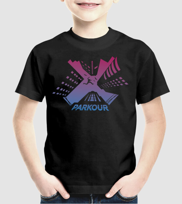 Parkour model negru pe tricou