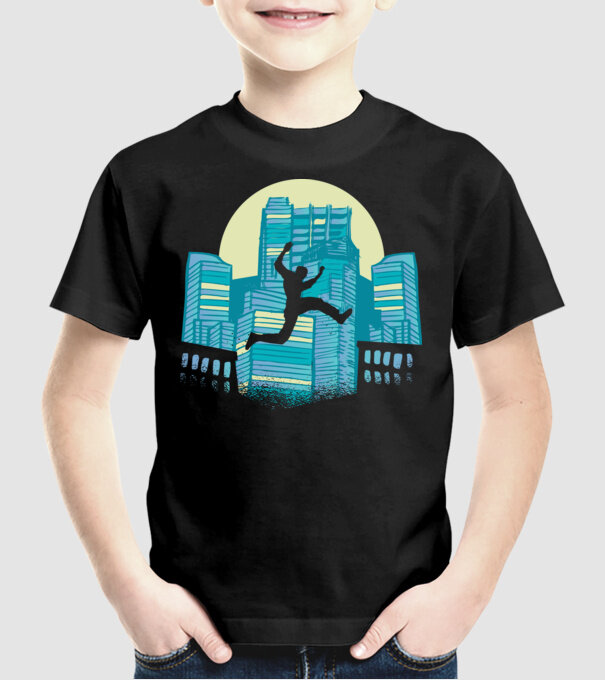 Parkour model negru pe tricou