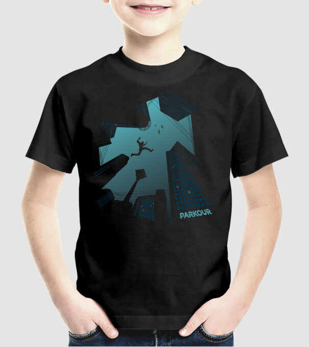 Tricou design Parkour model negru pe tricou