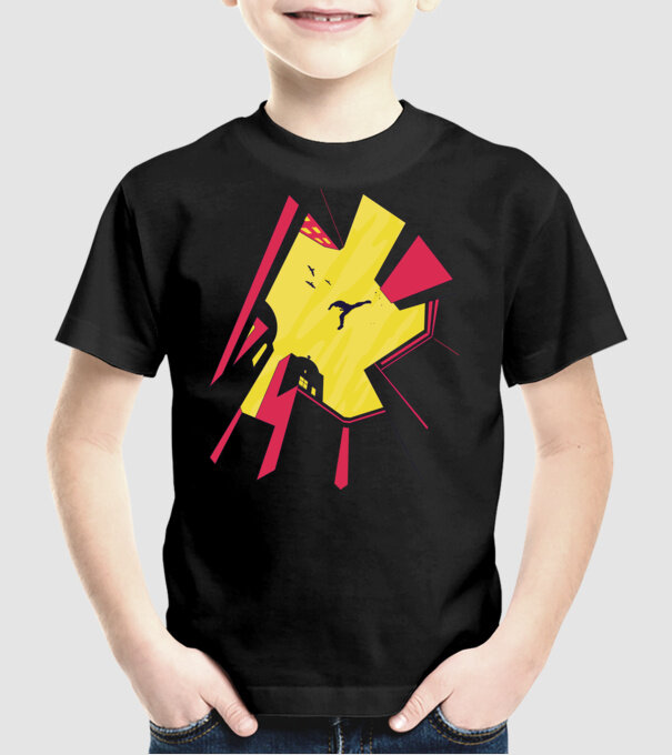 Alergare Parkour model negru pe tricou